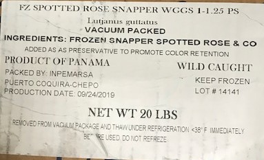 Vivaneau entier Gros us Poche de 2 pieces de 500gr